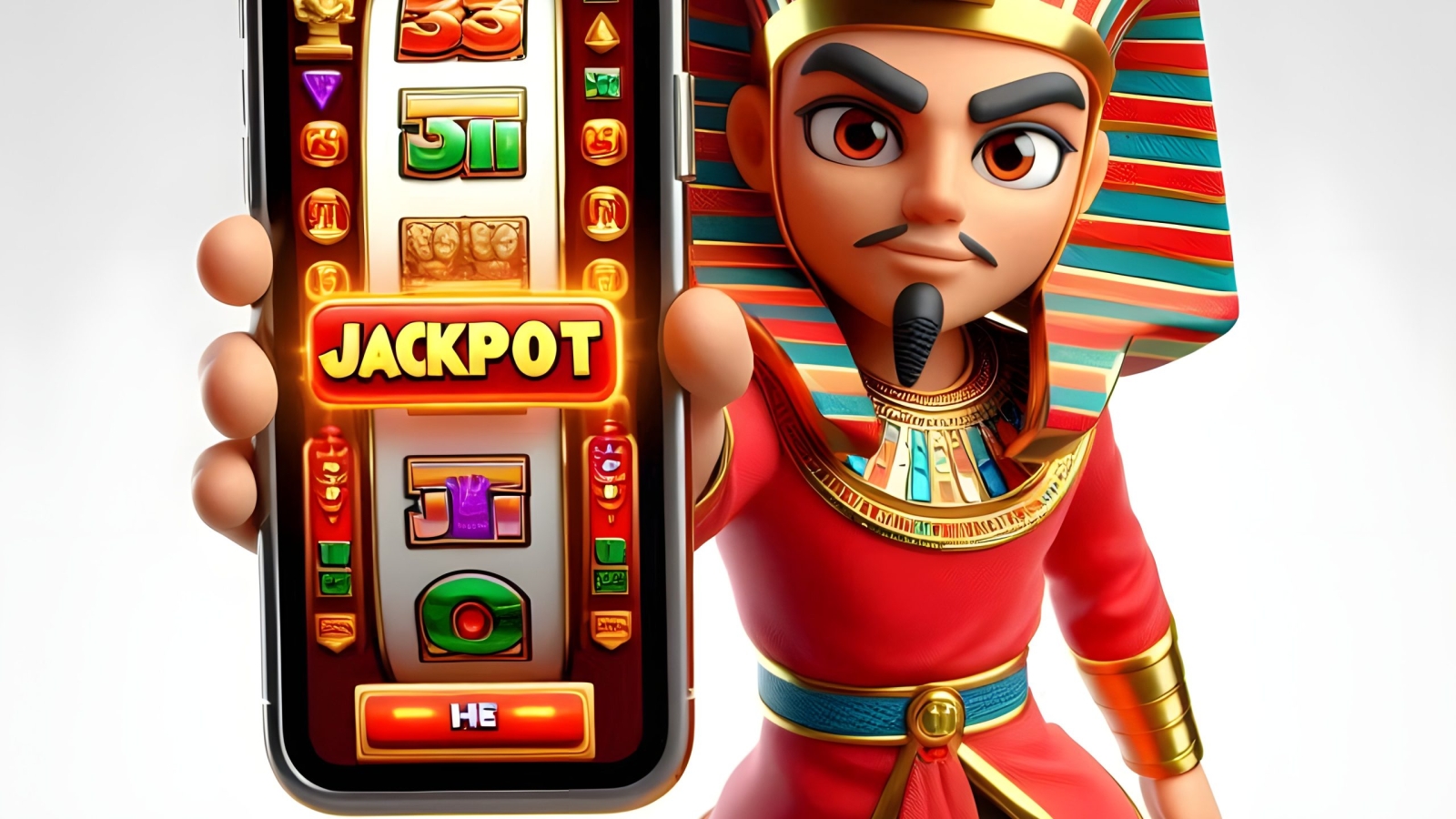 pharaoh-treasure-slot-game-character-holding-phone-with-white-background (1)