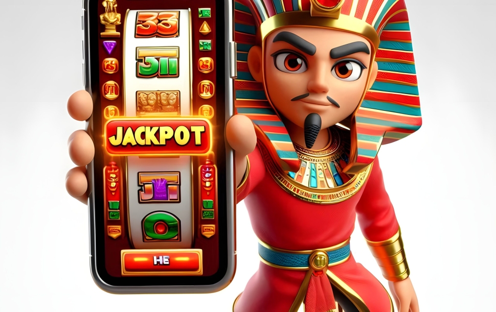 pharaoh-treasure-slot-game-character-holding-phone-with-white-background (1)